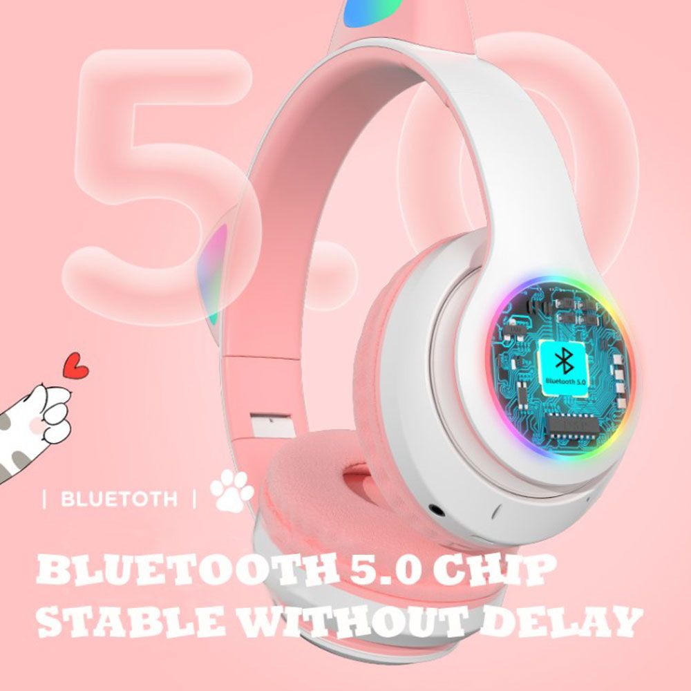 ❀Simple❀ Tai nghe chơi game Bluetooth hình chân mèo nhiều màu sắc