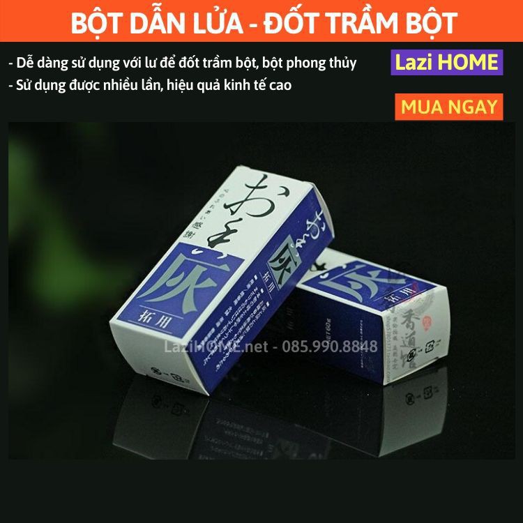 Đồ thờ cúng [BỘT DẪN LỬA] dùng đốt trầm bột, bột phong thủy - Sử dụng được nhiều lần, hiệu quả cao