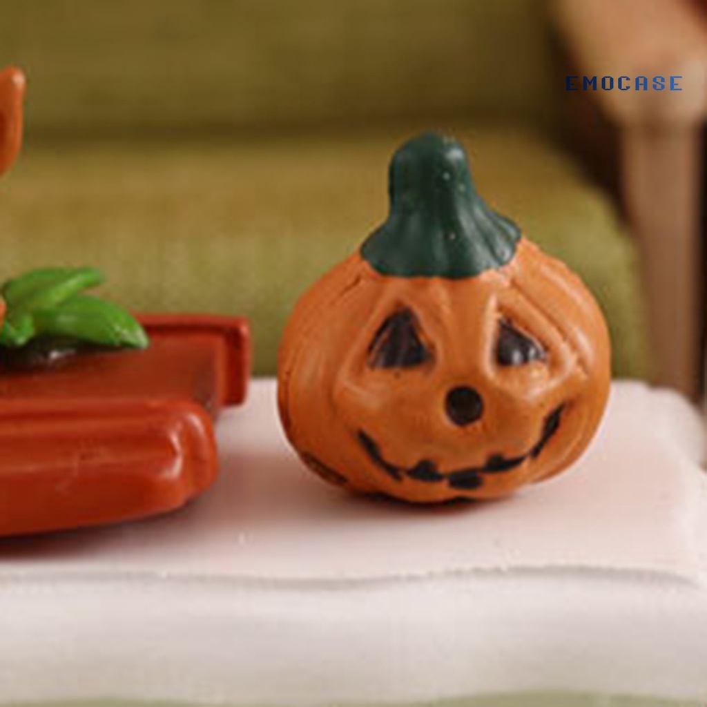 Set 2 Mô Hình Bí Ngô Mini Trang Trí Nhà Búp Bê