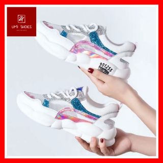 [FULL BOX] Giày thể thao nữ mã A77 Hologram/ Giày nữ thể thao Ulzzang nhũ hot hit đế 4.5cm