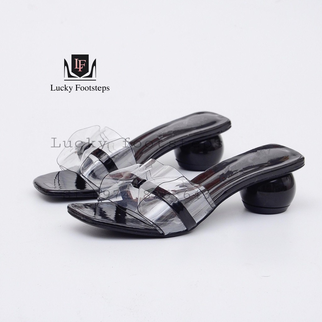 Guốc cao gót nữ gót tròn quai trong siêu xinh cao 5p - s21