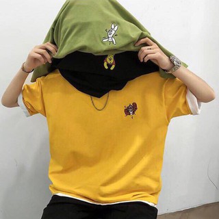 [Mã FAMAYMA giảm 10K đơn 50K] [ Có Ảnh Thật ] Áo thun unisex tay lỡ form rộng - Phông thêu con vật mẫu nam