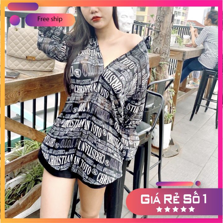ÁO SƠ MI HỌA TIẾT  - ÁO SƠ MI NỮ  - ÁO SƠ MI SEXY 😍😍 CHẤT MÁTCÓ THỂ MIX VỚI QUẦN BÒ CỰC SEXY FREESIZE DƯỚI 53KG💋💋 | BigBuy360 - bigbuy360.vn