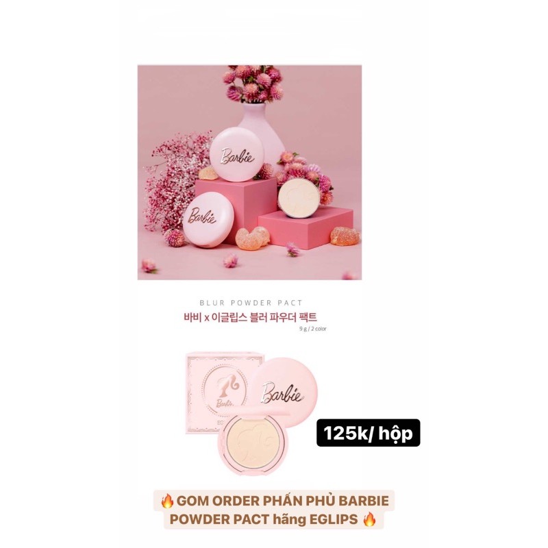 Phấn phủ kiềm dầu BARBIE & EGLIPS Blur Powder Pact