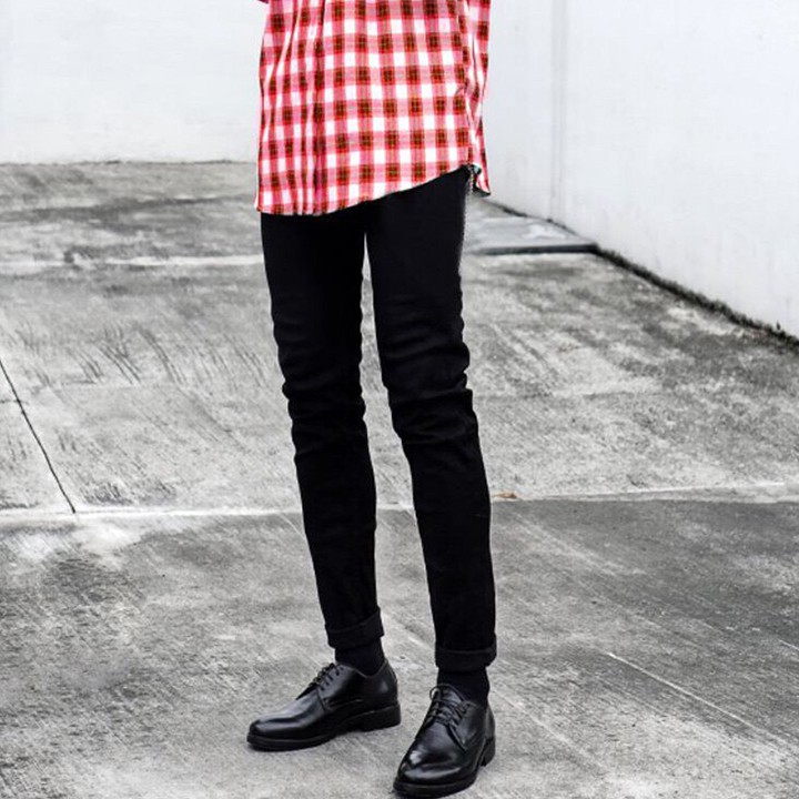 Quần jean đen nam ✅ quần jean nam đen ✅ quần đen trơn, rách gối co dãn TRENDYSTORE | BigBuy360 - bigbuy360.vn