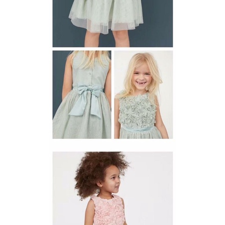 Váy công chúa bé gái HM họa tiết hoa 3D trên thân áo