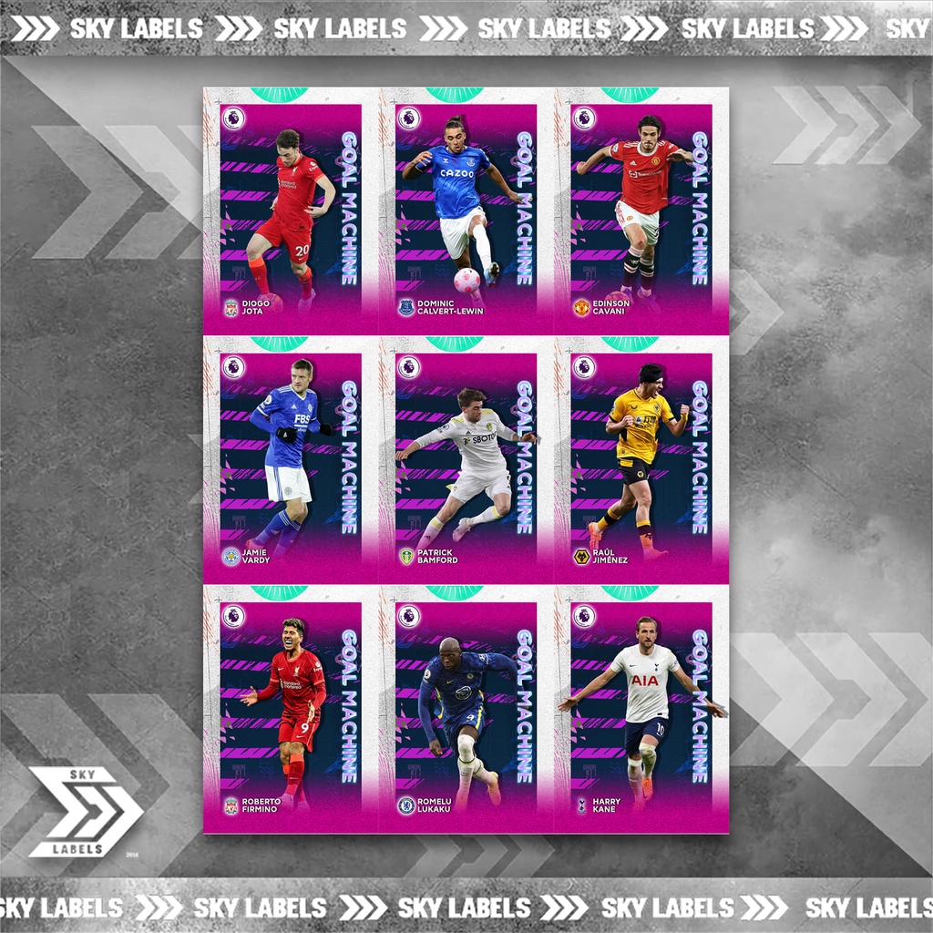 thẻ SKY Goal Machine - Jamie Vardy, Jiminez, Calvert-Lewin, Diogo Jota, Cavani, Firmino, Lukaku, Harry Kane, Bamford
