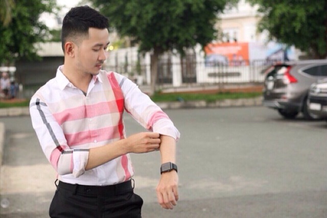 Áo sơ mi tay dài thời trang nam sọc caro cao cấp