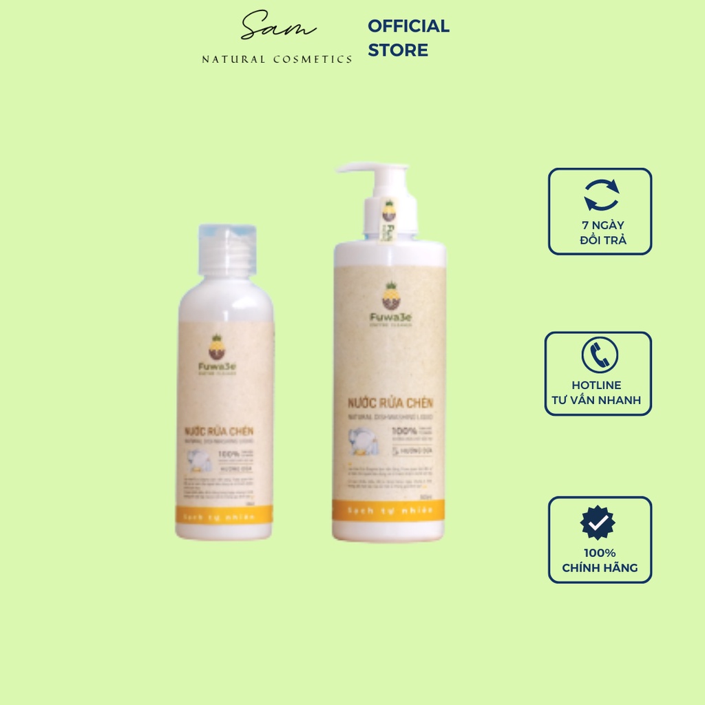 Nước rửa chén bát hữu cơ Fuwa3e organic Enzyme sinh học an toàn cho bé bảo vệ da tay