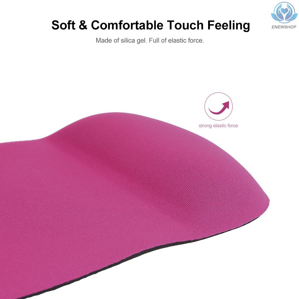 【enew】Silicone Mouse Pad Soft Gel Mouse Mat with Wrist Rest Support Comfort Mousepad for PC Laptop(Rose Red)