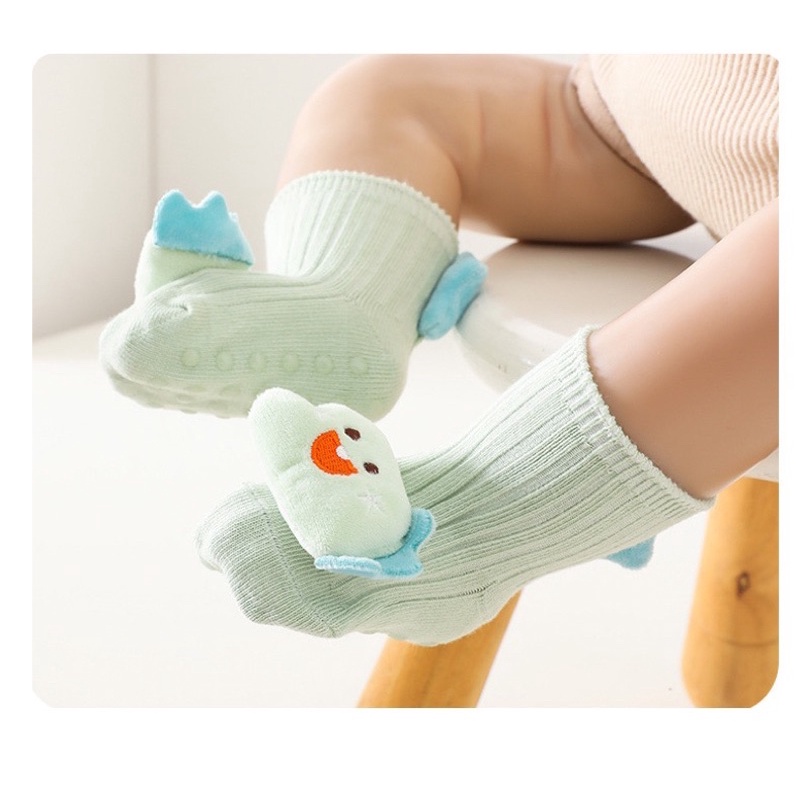 Tất cao cổ hình thú xinh xắn cho bé 0-3Y có chống trượt - tất chống trượt cho bé