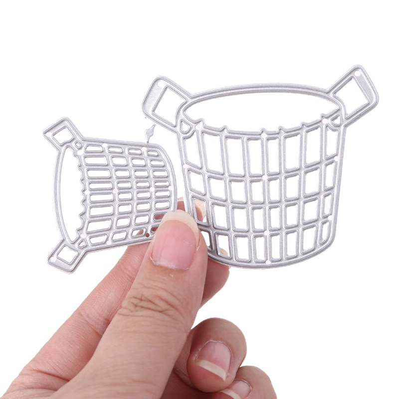 Khuôn Cắt Giấy Kim Loại Hình Giỏ Đựng Hoa Quả Xinh Xắn