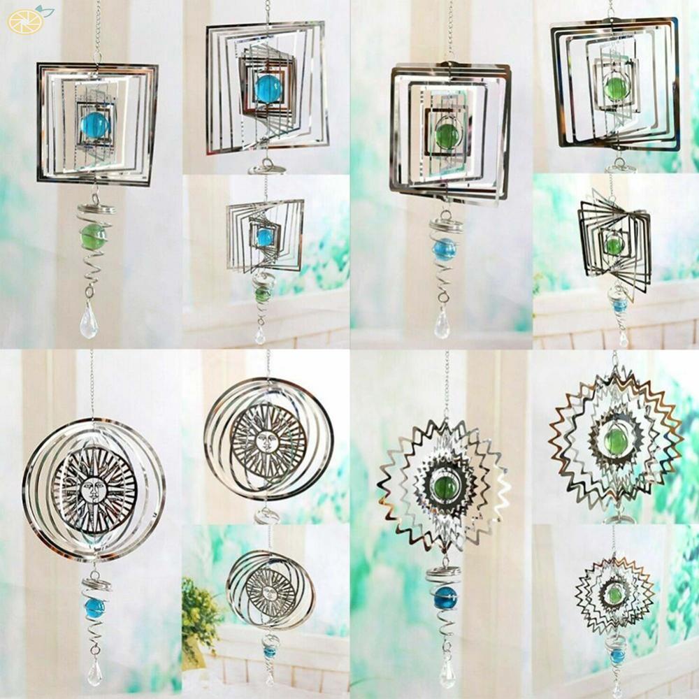 【VARSTR】3d Wind Chimes Spinner Kinetic Metal Tree Of Life Outdoor Garden Hanging Decor