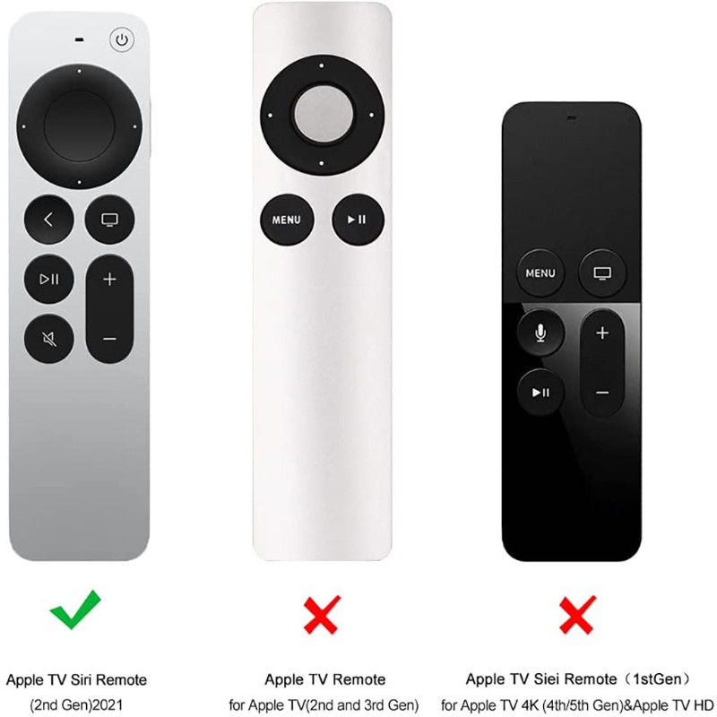 Vỏ bảo vệ bằng silicon chống trượt thích hợp cho điều khiển từ xa Apple Tv 4k Siri