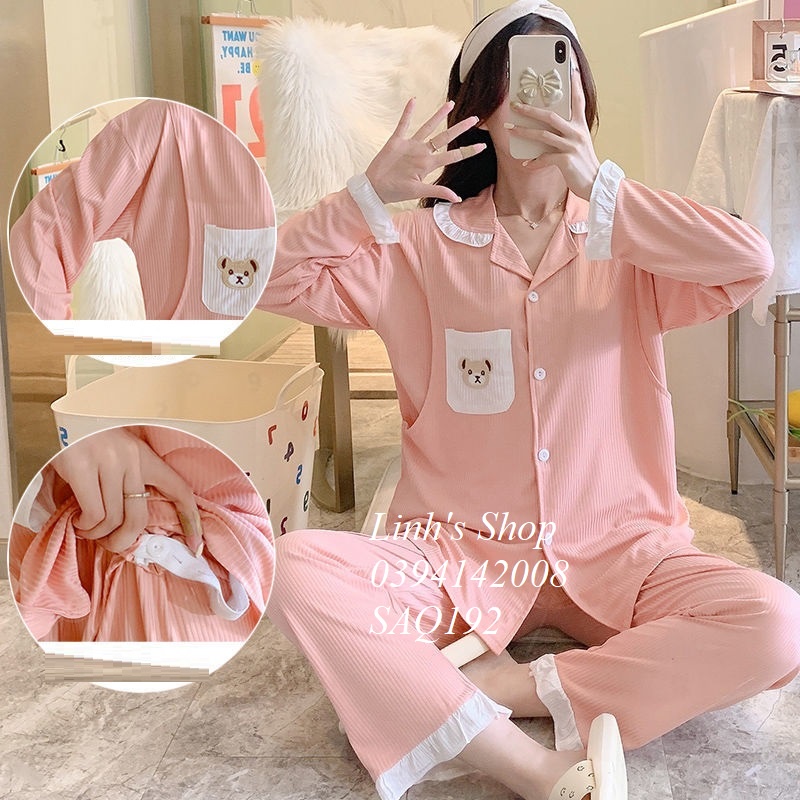 Bộ Bầu Dài Tay Sau Sinh Ở Cữ Cho Bé Bú Ti -SAQ192 CHẤT MỎNG MÁT MẶC HÈ THU