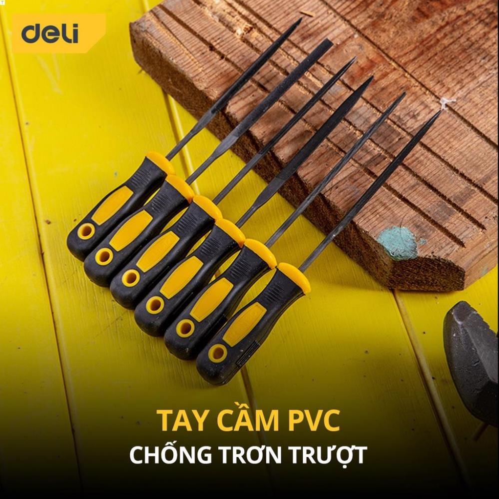 [LIFEDL157] Bộ Dũa Kim Loại 6 Chiếc Deli - Chất Liệu Thép Chịu Lực Cao Cấp - Tay Cầm Chống Trơn Trượt - DL2141 .