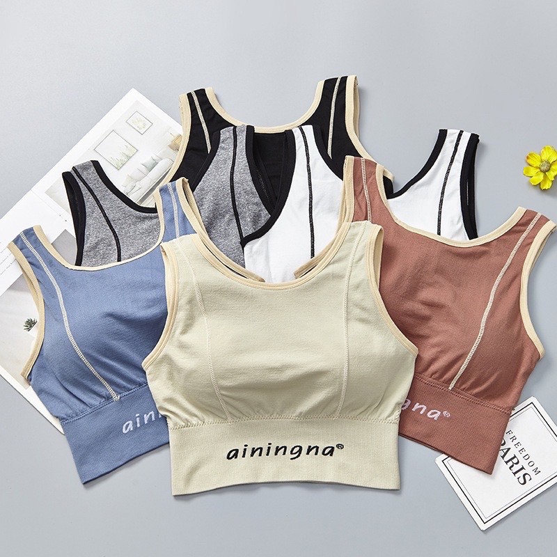 Áo bra croptop thun gân viền nổi 660