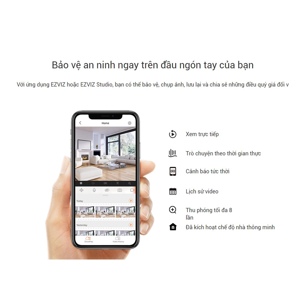 Camera IP Wifi EZVIZ C3N 2.0 Megapixel CS-CV310 Màu ban đêm. Công nghệ AI phát hiện người- Hàng Chính Hãng - BH 24T | BigBuy360 - bigbuy360.vn
