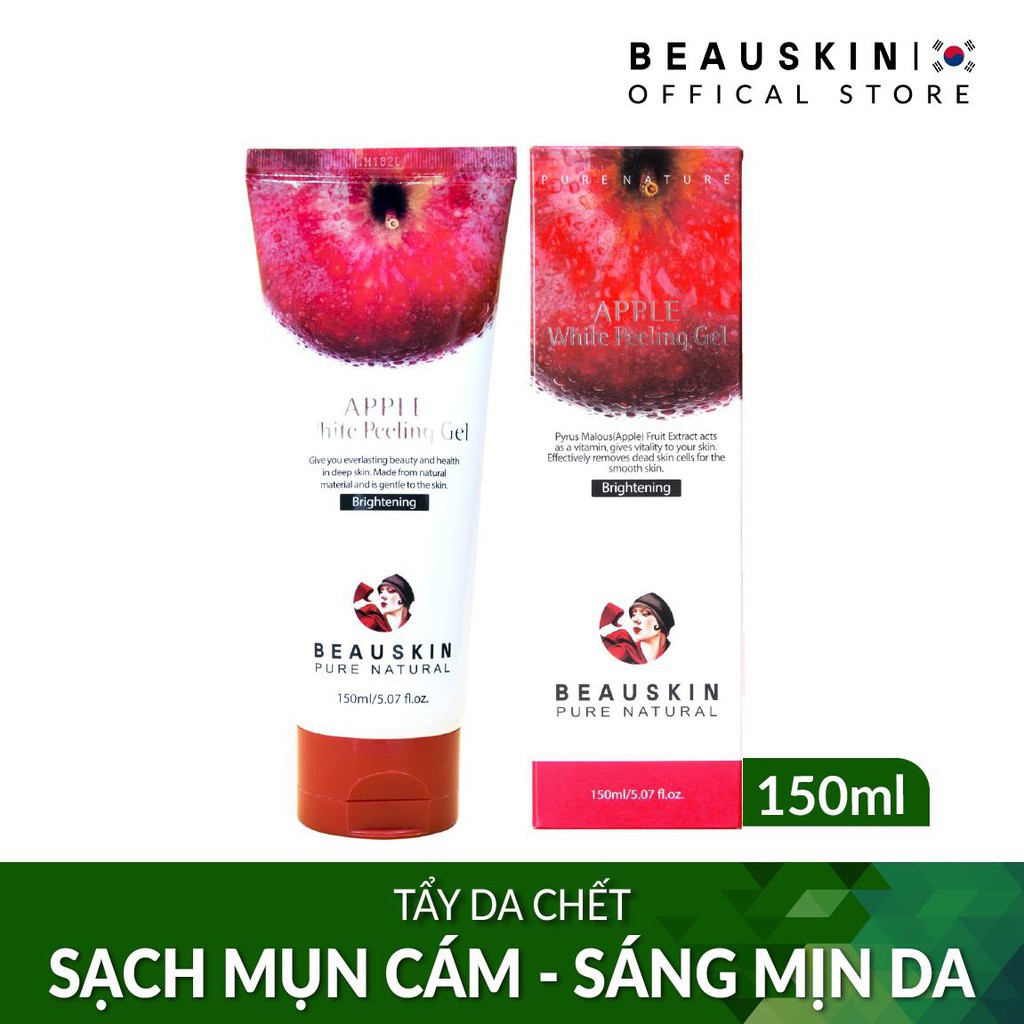 [HÀNG CHÍNH HÃNG] - Tẩy da chết sạch mụn cám, sáng mịn da Hàn Quốc Beauskin Apple White Peeling Gel thế hệ mới 150ml