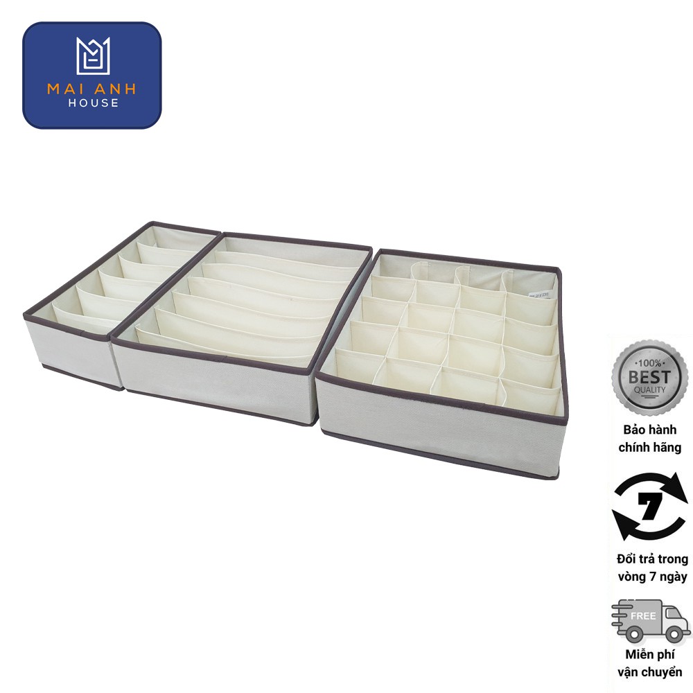 [Mã BMINC50 giảm 10% đơn 99k] Combo 3 khay đựng đồ lót áo lót tất Mai Anh House