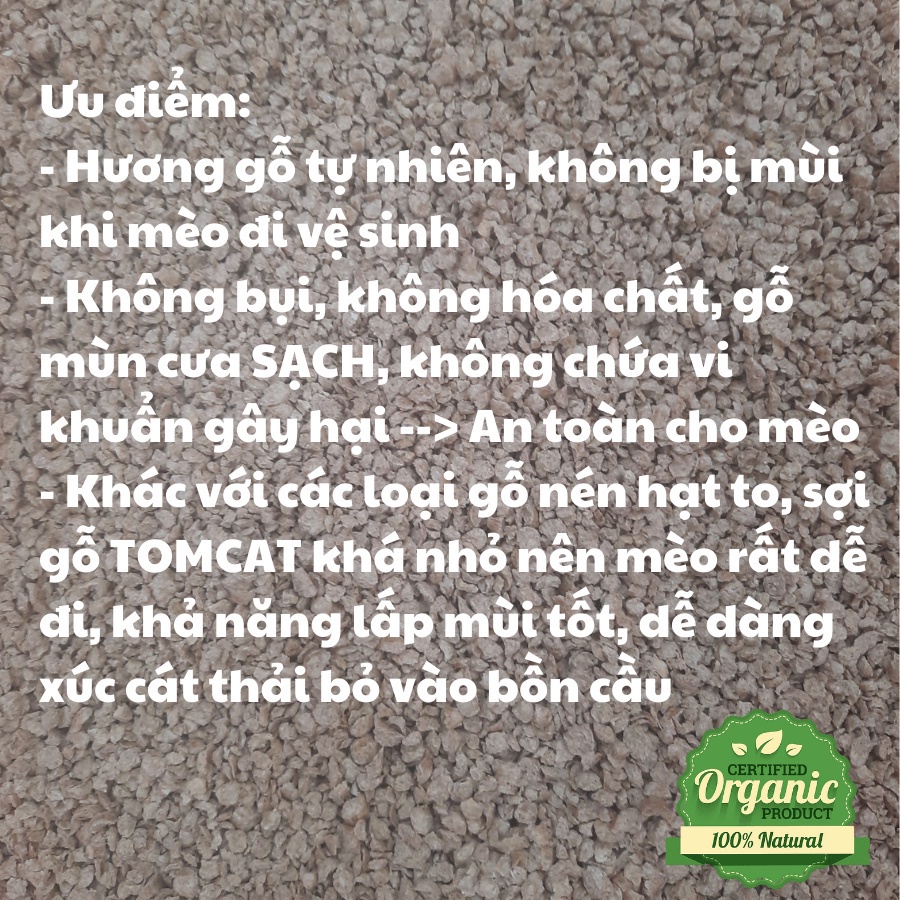 Cát vệ sinh cho mèo Cát Lót Cát Gỗ TOMCAT