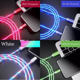 Fast Charging Data Line Micro USB Type C Lighting LED Streamer Fiber Cable For iPhone Android IOS