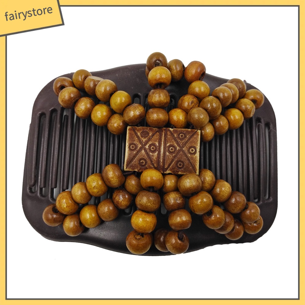 Lược Cài Tóc Bằng Gỗ Đính Hạt Thời Trang Cho Nữ