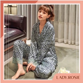 Bộ đồ ngủ dài tay quần dài xuân thu pyjama nữ chất Lụa Satin mềm mịn