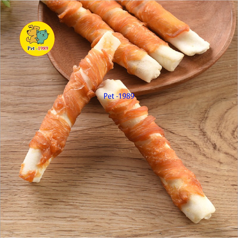 Gà Cuộn - Xương Canxi - Xương Da Bò Xương Gặm Sạch Răng Cho Chó Pet-1989