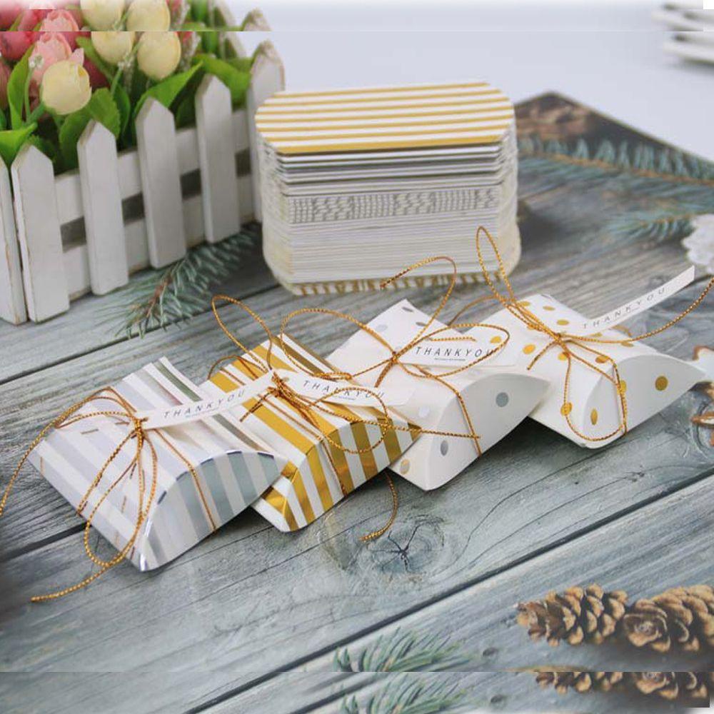 Hộp Đựng Kẹo Hình Gối Lãng Mạn Dùng Trang Trí Tiệc Cưới