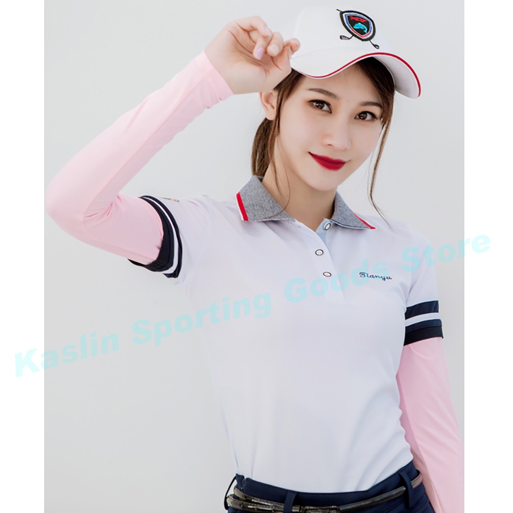 Áo Thun Đánh golf Bằng Lụa Lạnh Phối Lưới Chống Nắng Tùy Chỉnh Thời Trang Mùa Hè Cho Nữ