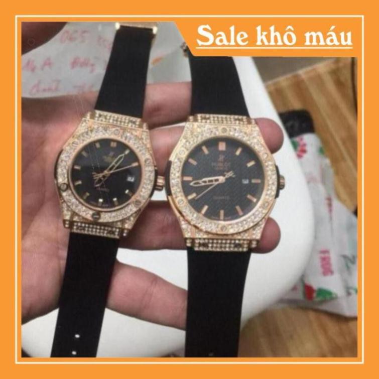[Free Ship]  [Chất] Đồng Hồ Nam Nữ Hublot HBL2424 Dây Silicon Hương Vani Mặt tròn viền đính đá MTP-STORE | BigBuy360 - bigbuy360.vn