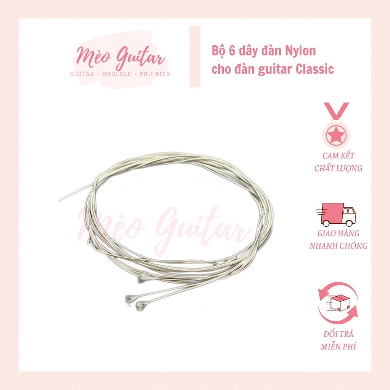 Bộ 6 dây đàn guitar classic chuyên lắp cho các xưởng giá rẻ chất lượng | dây đàn Nylon | dây đàn cho Guitar Classic