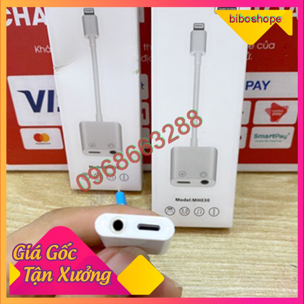 Free Ship Cáp Chuyển Đổi Từ Lightning iPhone Sang 1 Chuôi Sạc Lightning Và 1 Chuôi Tai Nghe 3.5 Free Ship