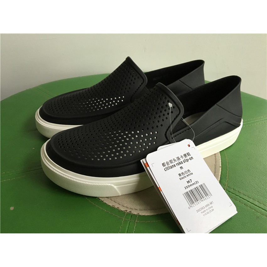 Giày nhựa đi mưa chống hôi chân -Croslite-Citilane-Roka-Slip-on cho nam màu Đen