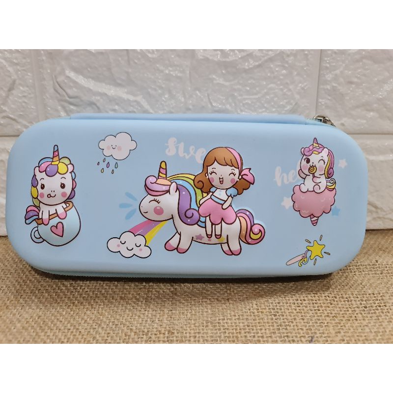 Hộp viết 3D chống shock kỳ lân cầu vồng xanh