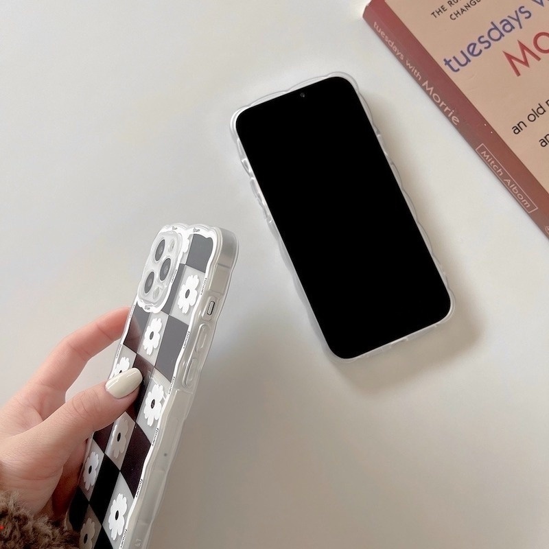 Ốp Điện Thoại Trong Suốt Họa Tiết Kẻ Ô Cho Iphone 11 12 13 Pro Max 6 8 7plus X Xr Xs Max