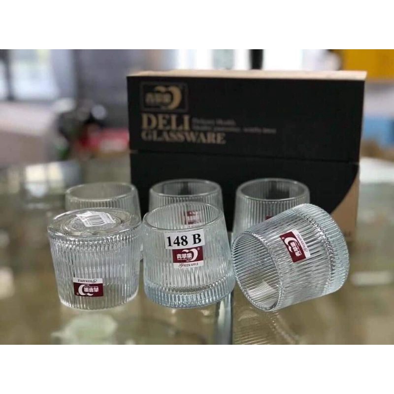 Bộ 6 ly thủy tinh cao cấp đế nồi sang trọng