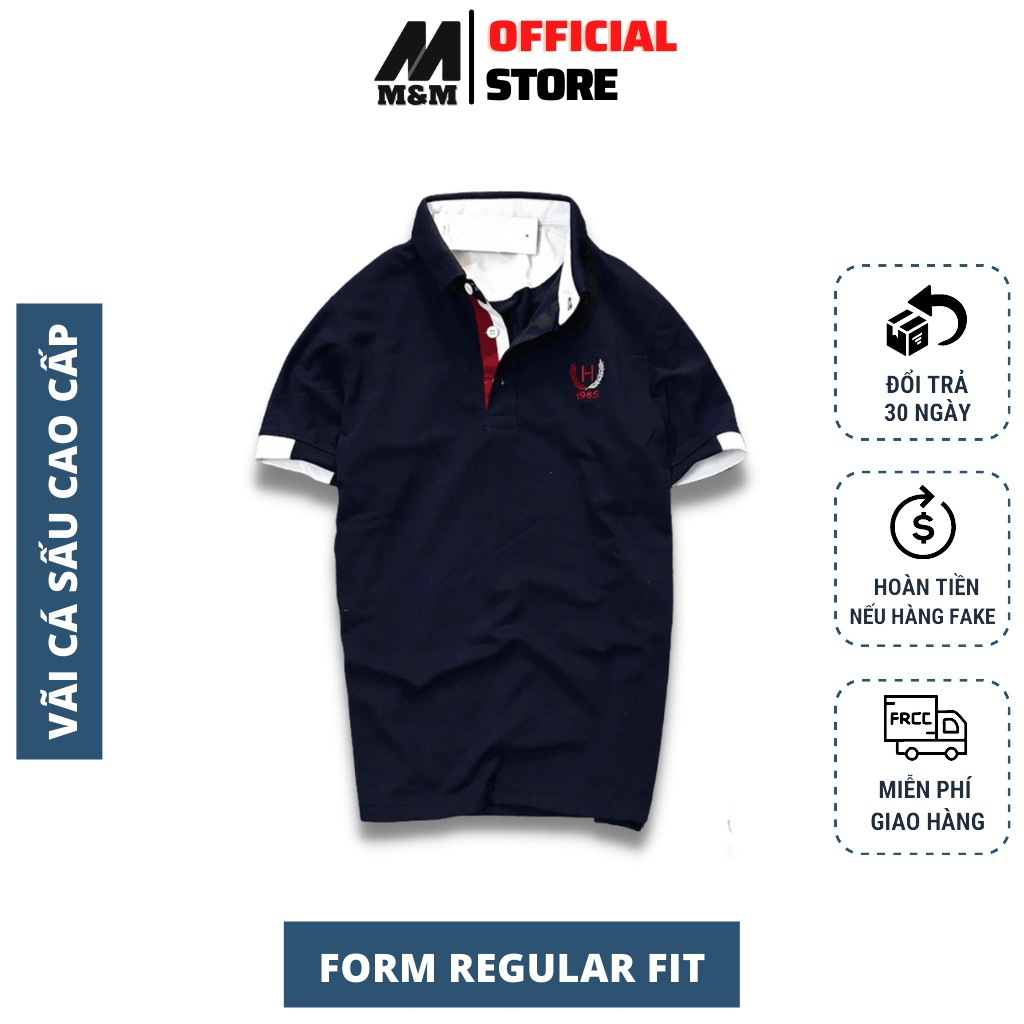 Áo Polo Nam Cao Cấp M&amp;M Mammodel Áo Nam Polo Cổ Bẻ Tay Ngắn Phối Sọc Vải Cotton Xuất Xịn Chuẩn Form Dày Dặn ANN07