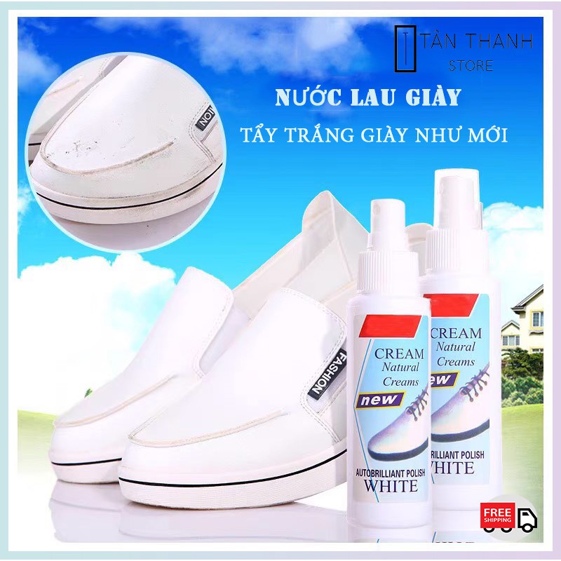 Nước lau giày❤️SALE❤️Tẩy trắng giày đầu cọ đánh bay mọi vết bẩn giúp giày và đồ dùng trắng tinh như mới giá siêu rẻ