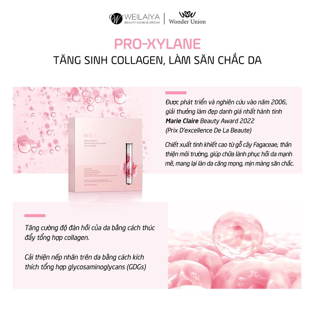 Mặt nạ Weilaiya Cánh hoa hồng Trắng Da, Ngừa lão hóa 28g