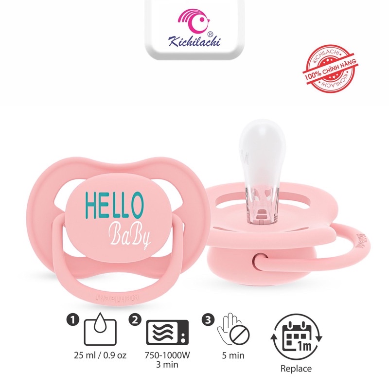 Ti Giả Avent - Kichilachi Ultra Air Ban Ngày, Núm Vú Ngậm Cho Trẻ Sơ Sinh 0-6m Chống Vâu Chất Liệu Silicone