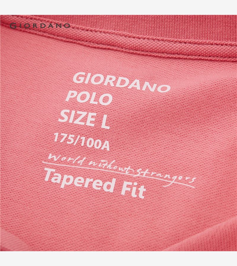 Áo thun polo GIORDANO 01011422 tay ngắn thêu hình sư tử cho nam | BigBuy360 - bigbuy360.vn