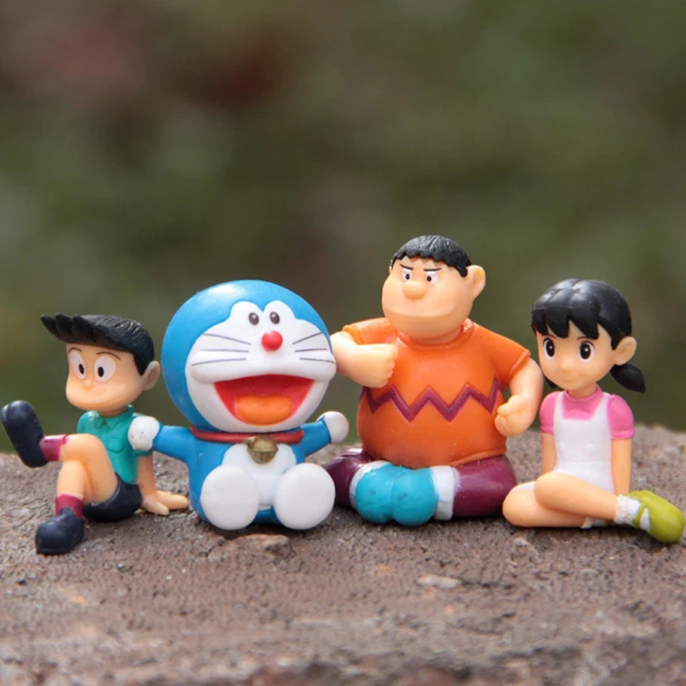 Set 4 Mô Hình Nhân Vật Phim Doraemon Kiểu Dáng Dễ Thương