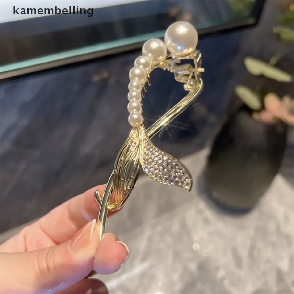 Kẹp Tóc Ngọc Trai Một Chữ Cái Kẹp Tóc Đuôi Ếch Hình Học Đơn Giản Cho Nữ