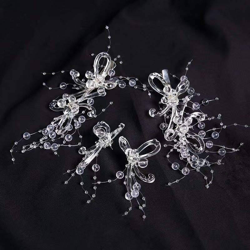 Kẹp Tóc Đính Đá Pha Lê Dùng Trang Trí Cô Dâu Phong Cách Mori Thời Trang Mới