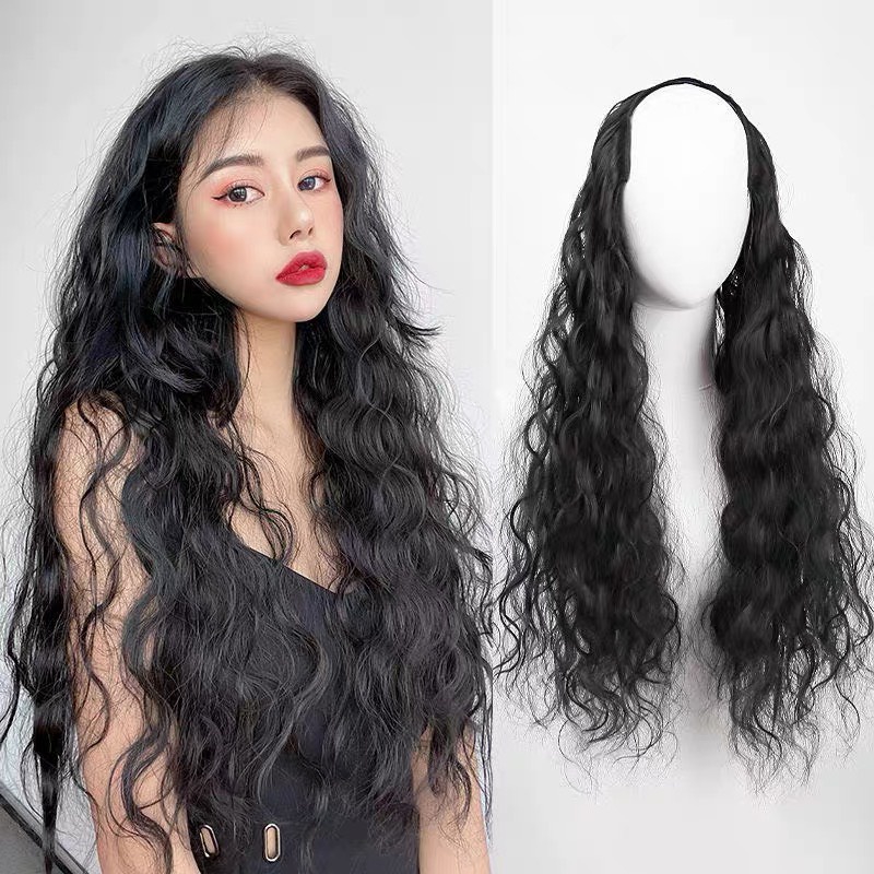 Tóc giả kẹp chữ v xù dài 60cm chất sợi tơ mềm mượt như tóc thật