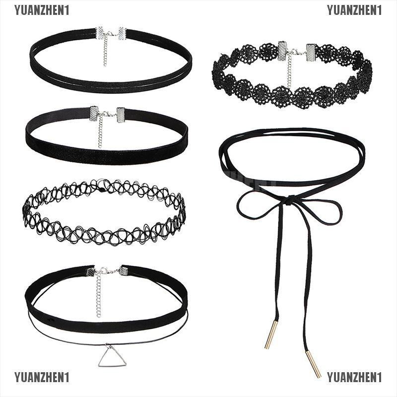 [YUANZHEN1] Vòng Cổ Choker Nhung Co Giãn Phong Cách Gothic Cổ Điển