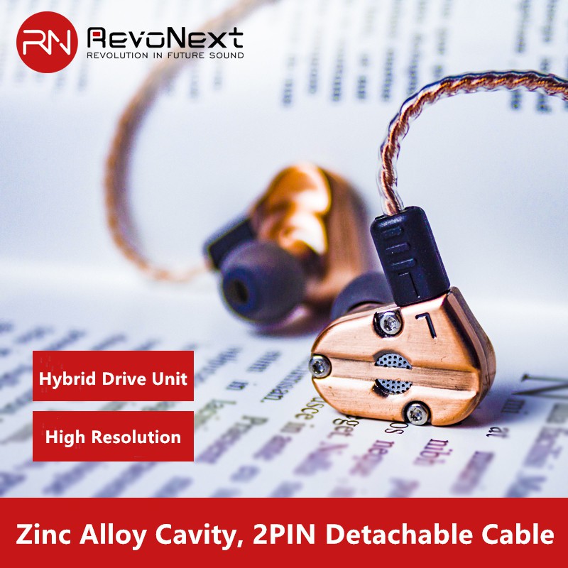 Revonext QT5 1DD+1BA Hybrid In Ear Earphone HIFI DJ Monitor Running Sport Earphone