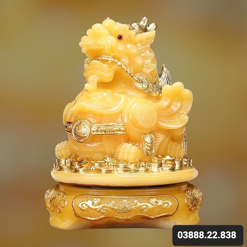 Phong Thủy Tỳ Hưu Đá màu vàng loại 1 nhiều kích thước
